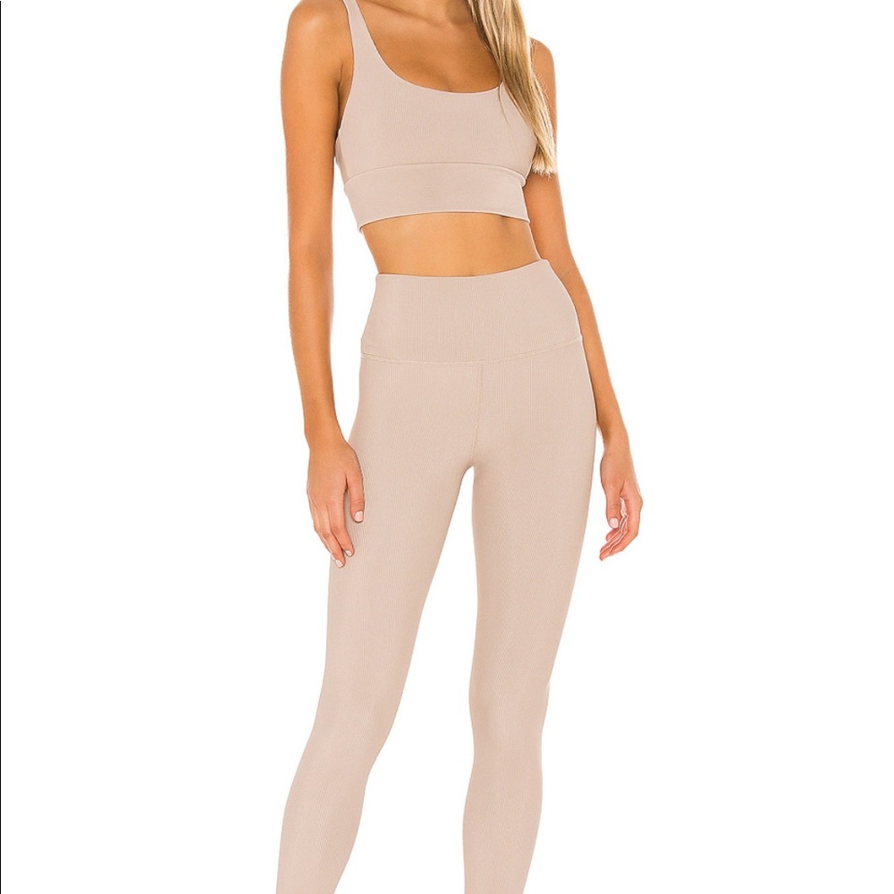 Leah Sports Bra & Ribbed Ayla Legging Tan LIKE NEW - Picture 4 of 11